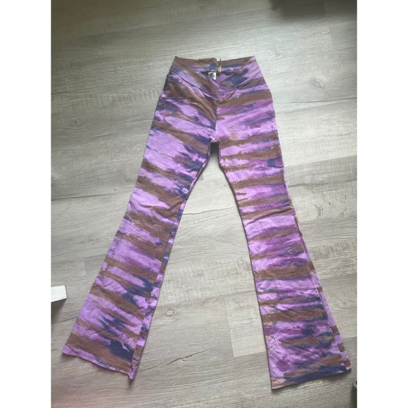 Purple tye dye leggings flare stretch - Picture 2 of 9